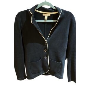 Banana Republic Sz XS Navy Blue & White Jacket w/ 2 front pockets